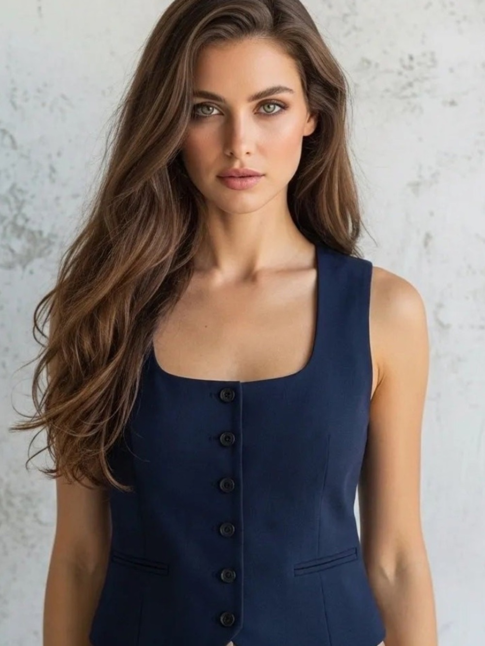 J. Crew Scoopneck Navy Blue Vest Top Sleeveless Shirt-NWOT